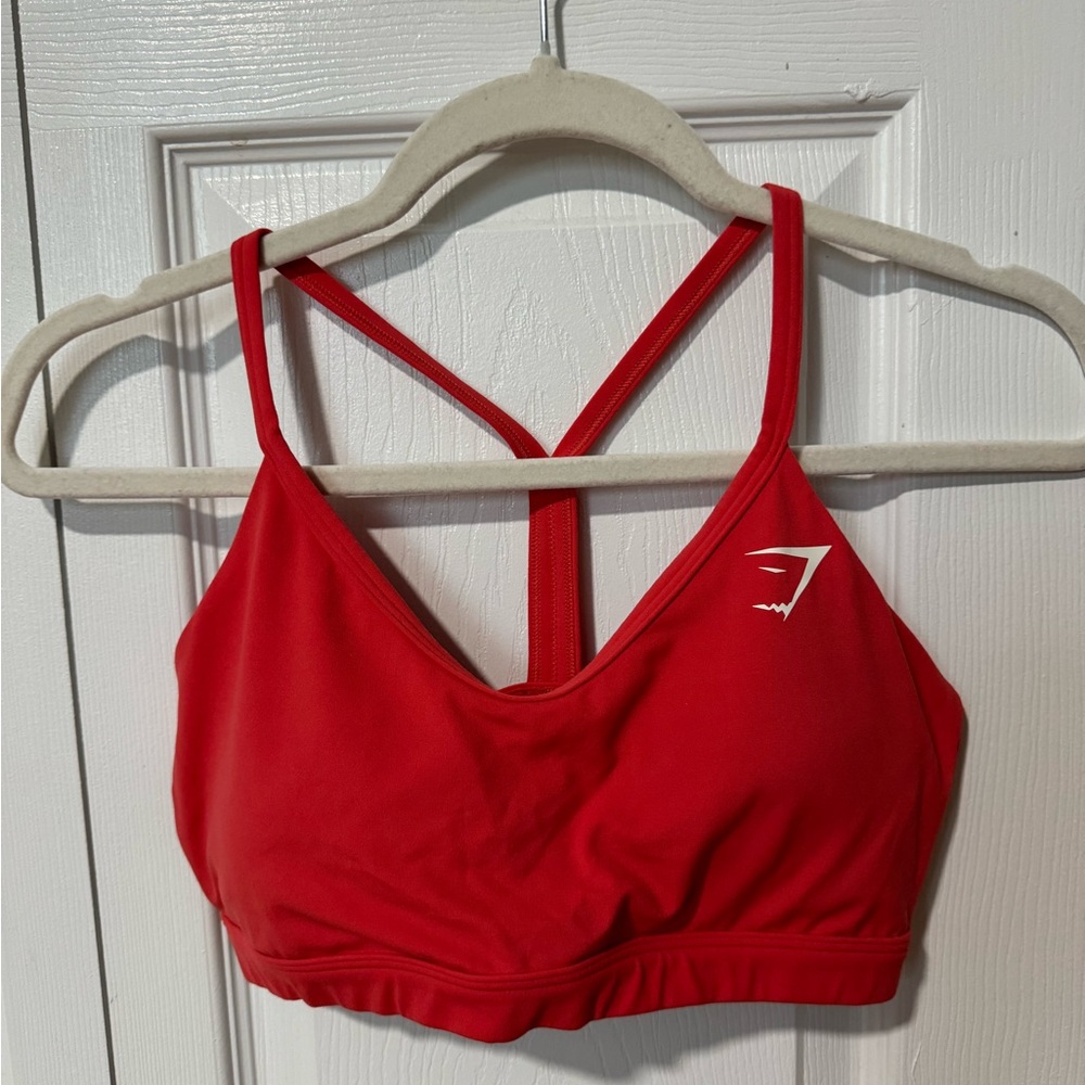 Red sports bra